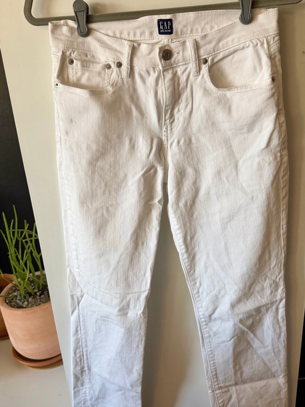 GAP White Straight Jeans